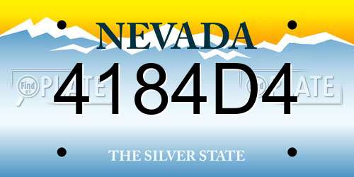 4184D4 Nevada License Plate