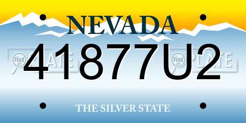 41877U2 Nevada License Plate