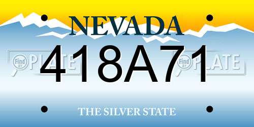 418A71 Nevada License Plate