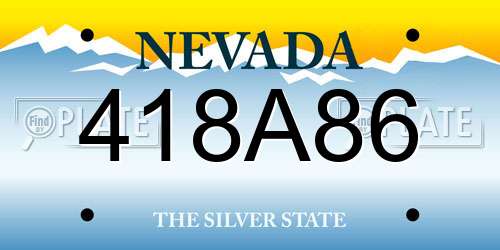 418A86 Nevada License Plate