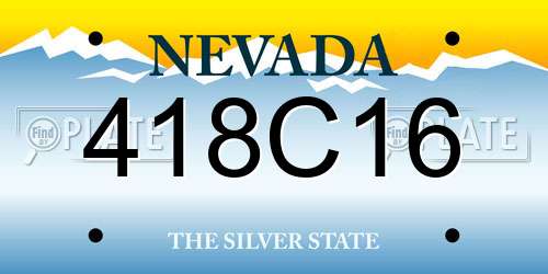 418C16 Nevada License Plate