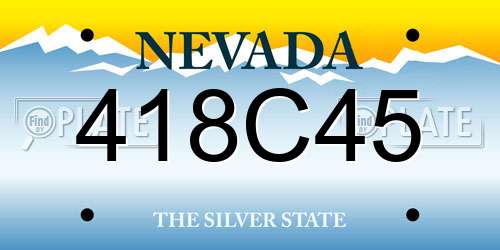 418C45 Nevada License Plate