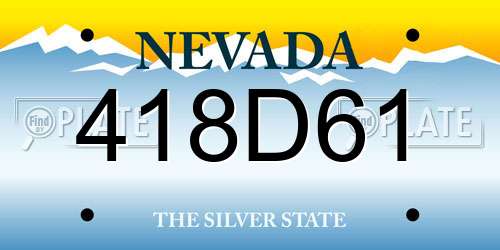 418D61 Nevada License Plate