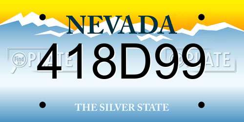 418D99 Nevada License Plate