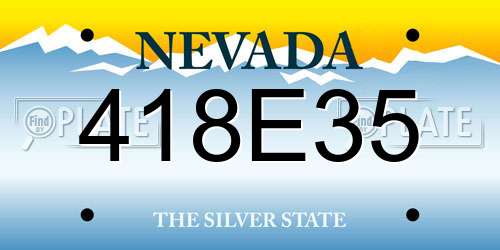 418E35 Nevada License Plate