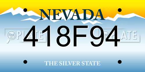 418F94 Nevada License Plate