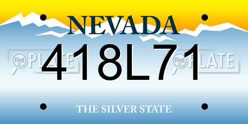 418L71 Nevada License Plate