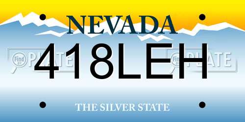 418LEH Nevada License Plate