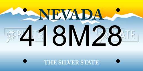 418M28 Nevada License Plate