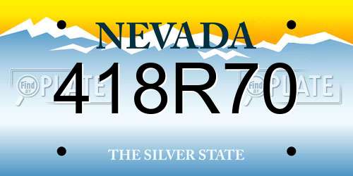 418R70 Nevada License Plate