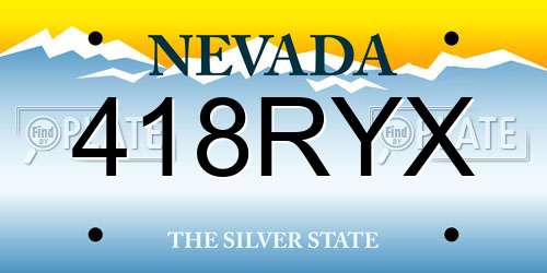 418RYX Nevada License Plate