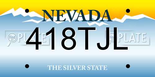 418TJL Nevada License Plate