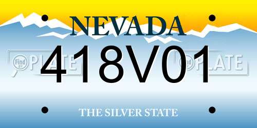 418V01 Nevada License Plate