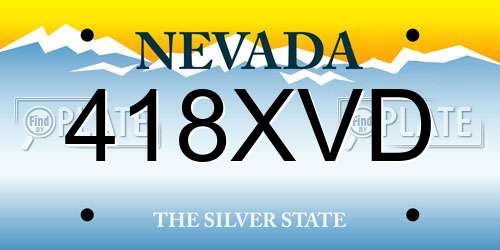 418XVD Nevada License Plate