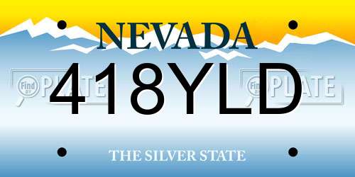 418YLD Nevada License Plate
