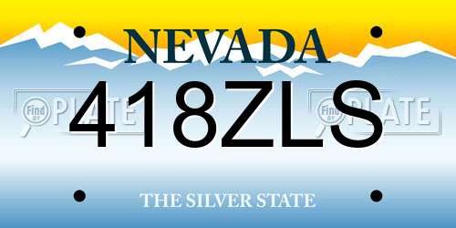418ZLS Nevada License Plate
