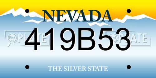 419B53 Nevada License Plate