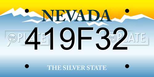 419F32 Nevada License Plate