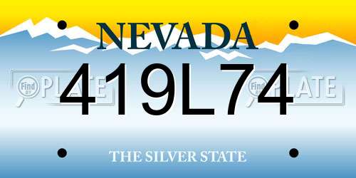 419L74 Nevada License Plate