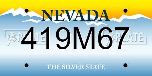 419M67 Nevada License Plate