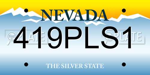 419PLS1 Nevada License Plate