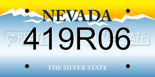 419R06 Nevada License Plate