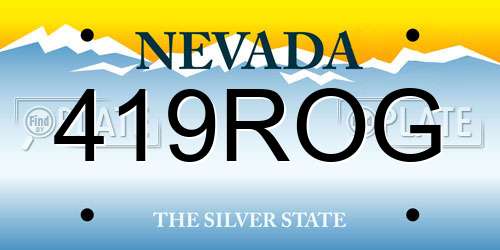 419ROG Nevada License Plate