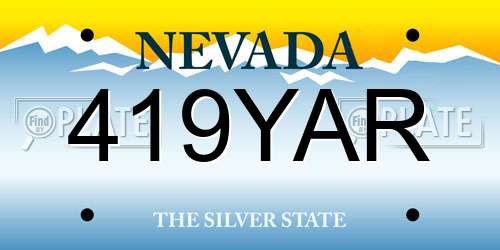 419YAR Nevada License Plate