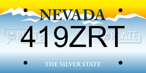 419ZRT Nevada License Plate