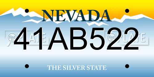 41AB522 Nevada License Plate
