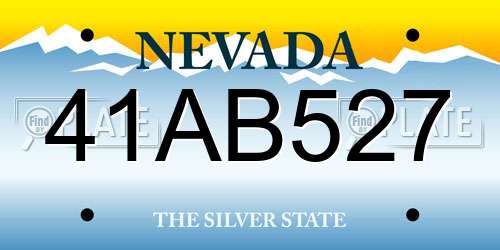 41AB527 Nevada License Plate