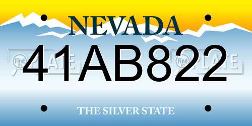 41AB822 Nevada License Plate