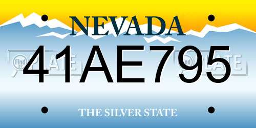 41AE795 Nevada License Plate