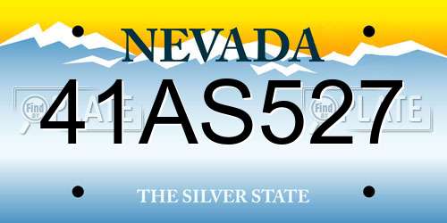 41AS527 Nevada License Plate