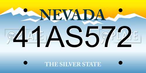 41AS572 Nevada License Plate