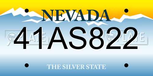 41AS822 Nevada License Plate
