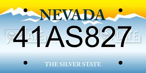 41AS827 Nevada License Plate