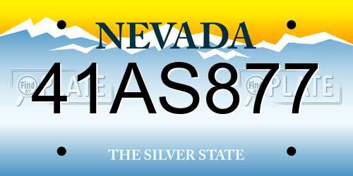 41AS877 Nevada License Plate
