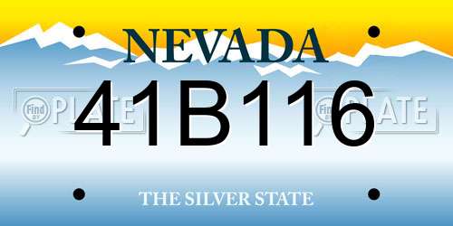 41B116 Nevada License Plate