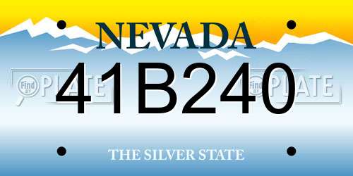 41B240 Nevada License Plate