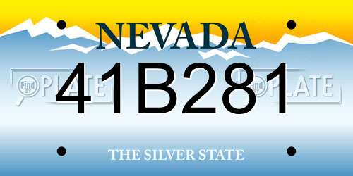 41B281 Nevada License Plate