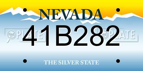 41B282 Nevada License Plate