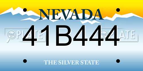 41B444 Nevada License Plate