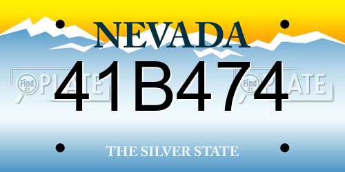 41B474 Nevada License Plate
