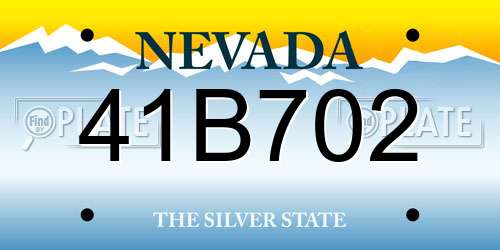 41B702 Nevada License Plate