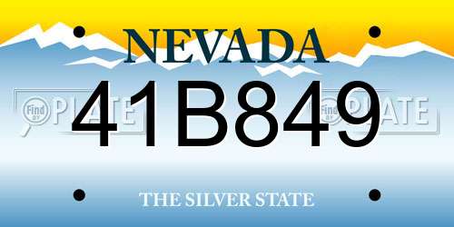 41B849 Nevada License Plate