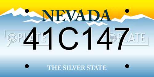 41C147 Nevada License Plate