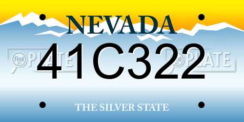 41C322 Nevada License Plate