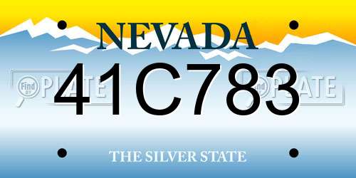 41C783 Nevada License Plate