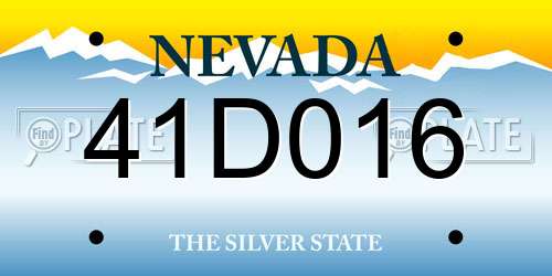 41D016 Nevada License Plate